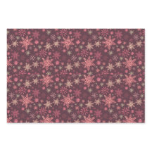 Pink Snowflakes Umschlagpapier Flachblatt Set 3