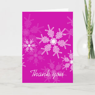 Pink Snowflakes Weihnachten Danke Karte