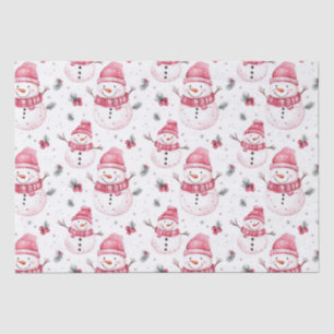 Pink Snowman Weihnachten Seidenpapier