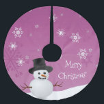 Pink Snowman Winter Szene Weihnachtsbaumrock Polyester Weihnachtsbaumdecke<br><div class="desc">Fügen Sie eine skurrile Touch unter Ihrem Weihnachtsbaum in dieser Weihnachtszeit mit einem Pink Snowman Winter Scene Weihnachtsbaumrock hinzu. Das Baumrock-Design besticht durch einen glücklichen Schneemann in einer schneebedeckten winterlichen Szene mit einem rosa Hintergrund, der mit passenden Farbschneeflocken geschmückt ist. Mit diesem Design sind auch zusätzliche Geschenk- und Urlaubsartikel erhältlich....</div>