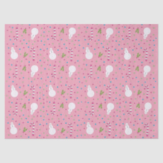 Pink Snowman Wrapping Paper  Seidenpapier