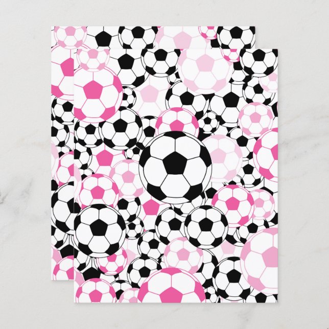Pink Soccer Ball Pattern Scrapbook Craft Paper (Vorne/Hinten)