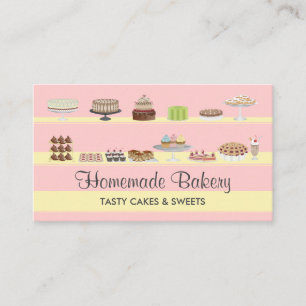 Pink Soft Geschmackvolle Bäckerei Cakes Süßigkeite Visitenkarte