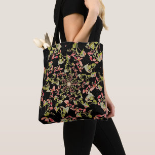 Pink Soft green black Begonia Fraktal art