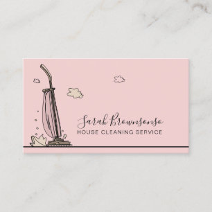 Pink Soft Janitorial Maid House Reinigungsdienste Visitenkarte