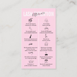 Pink Soft Makeup Lash Verlängerung Aftercare Visitenkarte