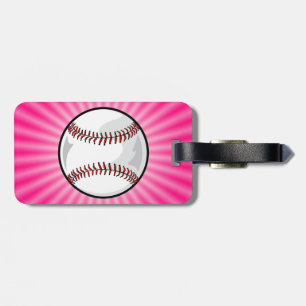 Pink Softball Gepäckanhänger