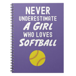 Pink Softball Geschenkideen für Team Kids Girl Pla Notizblock