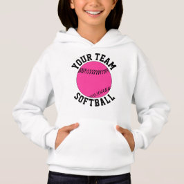 Pink Softball-Team, Spielername und -nummer Hoodie