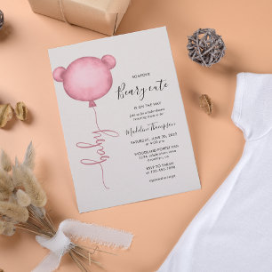 Pink Someone Beary Niedlich Balloon Babydusche Einladung