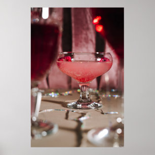 Pink Sorbet Soirée: Funkelnde Sommer-Cocktail-Kuns Poster