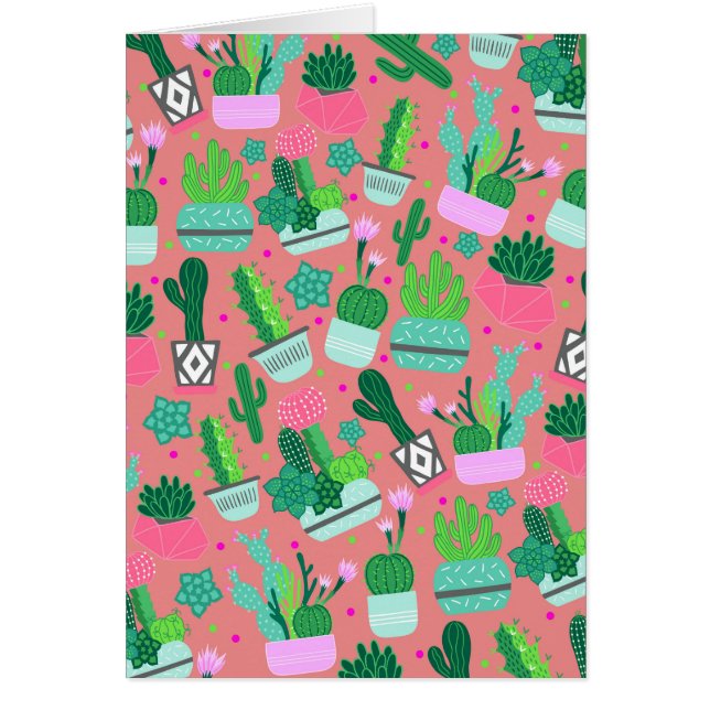 Pink Southwestern Cactus Pattern Vielen Dank (Vorne)