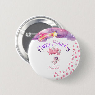 Pink Space Erste Reise um die Sonne Geburtstag Button