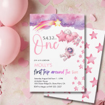 Pink Space Erste Reise um die Sonne Geburtstag