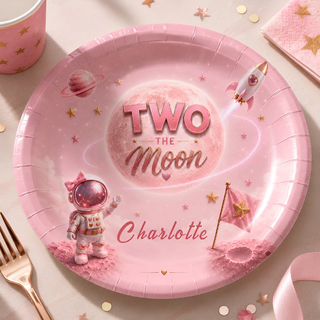 Pink Space Party Pappteller (Von Creator hochgeladen)