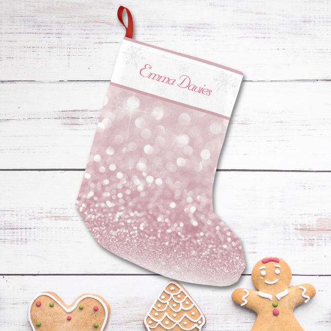Pink Sparkle Baby Girl's First Christmas Kleiner Weihnachtsstrumpf (Pink Sparkle Baby Girl's First Christmas Small Christmas Stocking)
