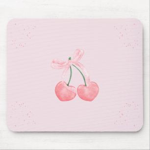 Pink Sparkle Cherry Ribbon Mousepad