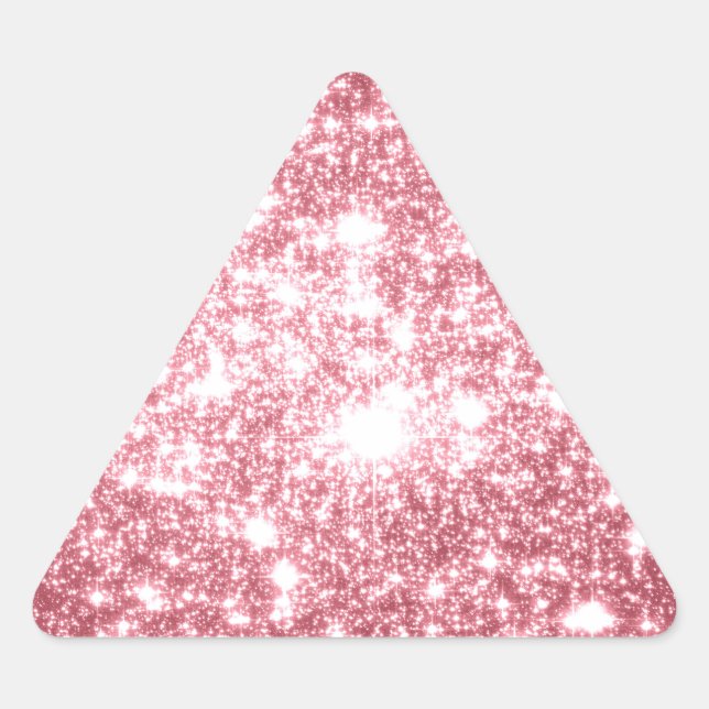 Pink Sparkle Dreieckiger Aufkleber (Vorderseite)