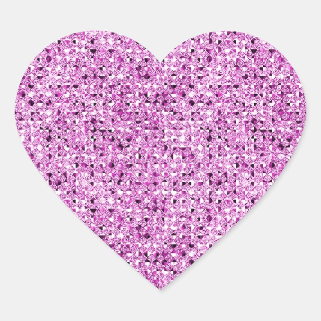 Pink-Sparkle-Effekt-Heart-Aufkleber Herz-Aufkleber (Vorderseite)