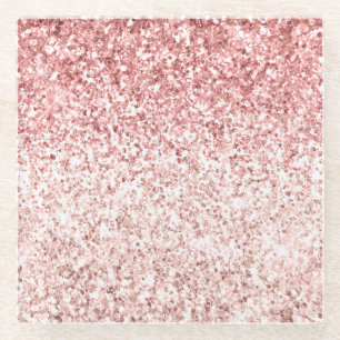 Pink Sparkle Girly Glitzy Glam Glitzer Glasuntersetzer