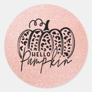 Pink Sparkle Hallo Pumpkin Fall Classic Round Stic Runder Aufkleber