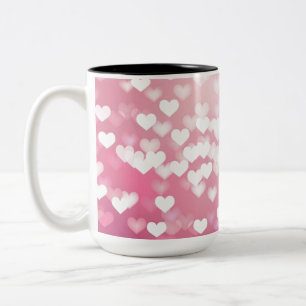 Pink Sparkle Herz Muster Kaffeemaschine Tasse