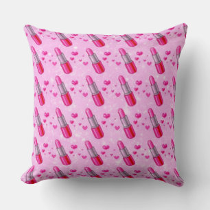 Pink Sparkle Lipstick Lover Throw Kissen
