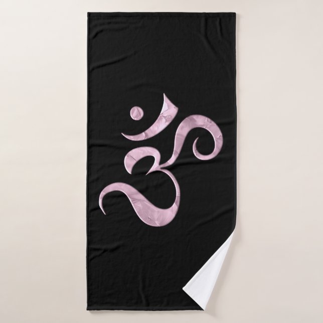 Pink Sparkle Om  Badehandtuch (Badehandtuch)