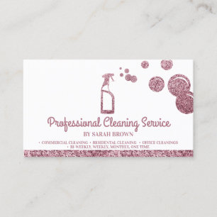 Pink Sparkle Professioneller Reinigungsdienst Visitenkarte
