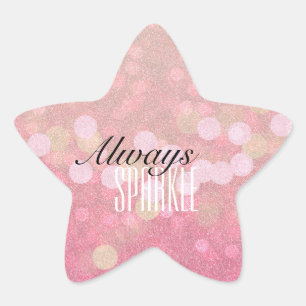 Pink Sparkle Stern-Aufkleber