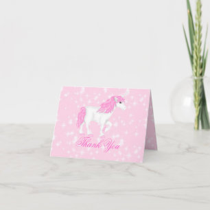 Pink Sparkle Unicorn Danke Karte
