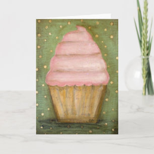 Pink Sparkles Cupcake greeting card Karte
