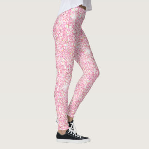 Pink Sparkling Glitzer Glam Leggings