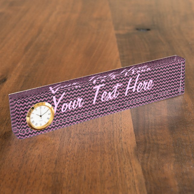 Pink-Sparren-schicker eleganter Druck Namensplakette (Seite)