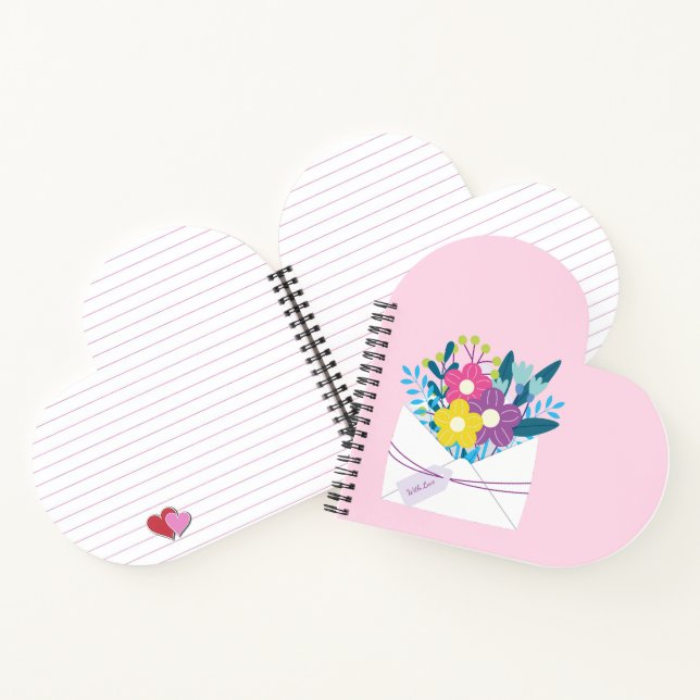 Pink Spiral Notebook mit Blume Notizbuch (Innenseite)