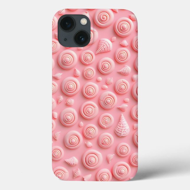 Pink Spiral Pattern iPhone Case Feminine Look (Rückseite)