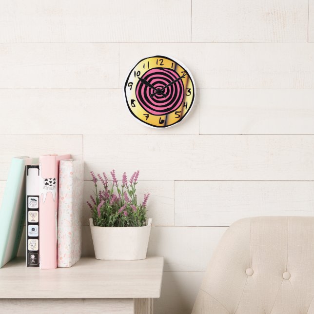 Pink Spiral Wonderland Clock Runde Wanduhr (Lesesaal)