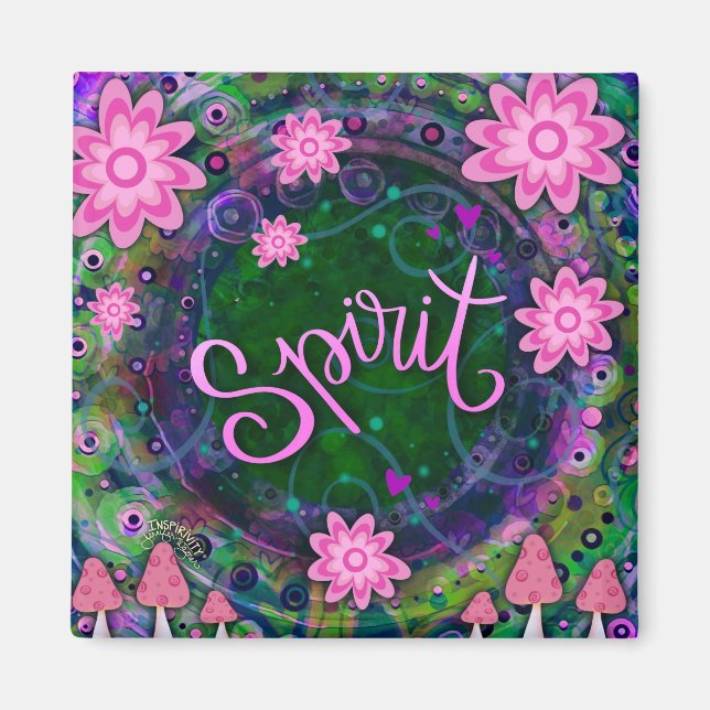 Pink Spirit Fun Floral Moderne Inspirivität Magnet (Vorne)
