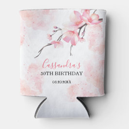 Pink Splash Cherry Blossom Floral Geburtstag Dosenkühler