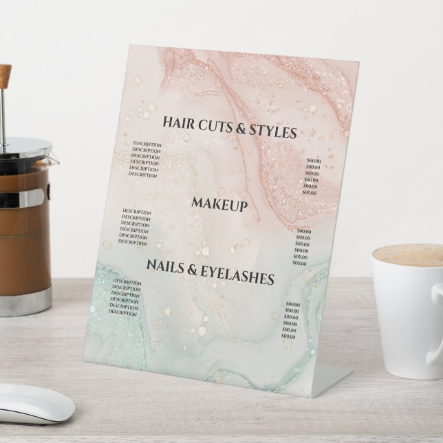 Pink Splash Liquid Glitzer Marmorboden Schild (In SItu)