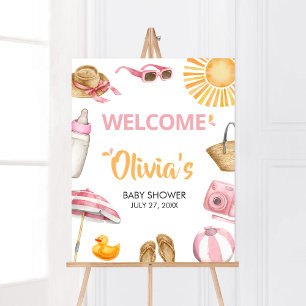 Pink Splish Splash Baby Dusche Empfang Poster
