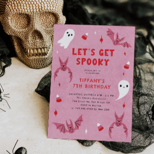 Pink Spooky Halloween Geburtstagsparty Einladung