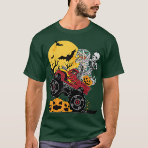 Pink Spooky Halloween Monster Truck Pumpkin Mummy T-Shirt