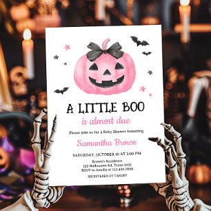Pink Spooky Little Boo Pumpkin Baby Dusche Einladung