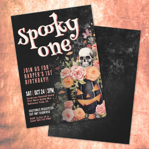 Pink Spooky One 1. Geburtstagsfeier Einladung