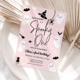 Pink Spooky ONE halloween Einladung