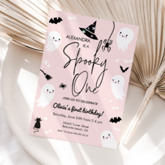 Pink Spooky ONE halloween Einladung