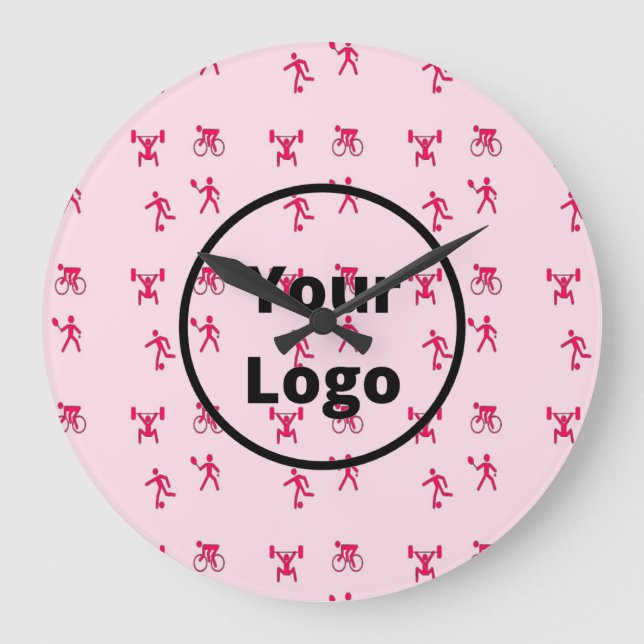 Pink-Sport-Geschäftsmodell Große Wanduhr (Vorderseite)