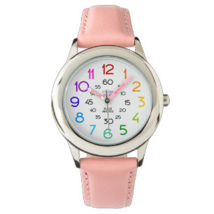 Pink Sport Watch für Girls Labelling Hands Armbanduhr