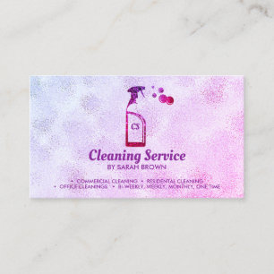 Pink Spray Flaschenbläschen Personalisierte Initia Visitenkarte